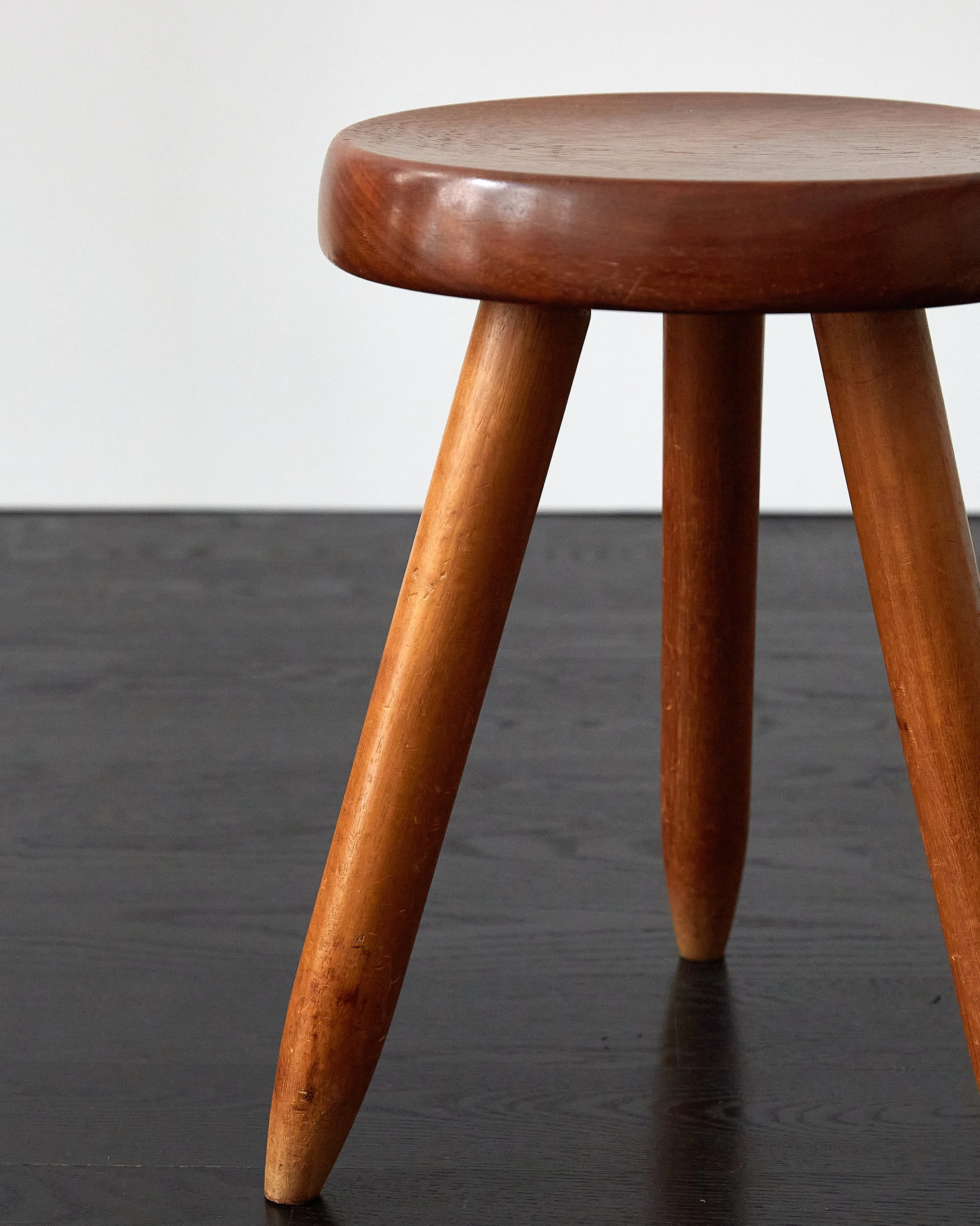 Charlotte Perriand High Berger Stool in Mahogany — FORM Atelier